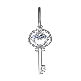 Серебряная подвеска с сапфиром