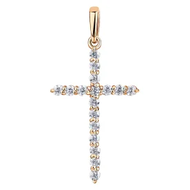 Серебряная подвеска с позолотой с фианитом