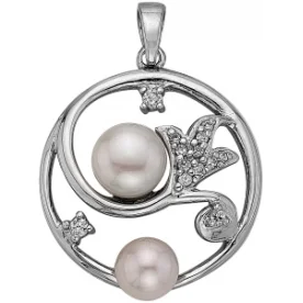 Серебряная подвеска с жемчугом