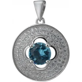 Серебряная подвеска с кристаллом