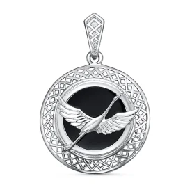 Серебряная подвеска с агатом