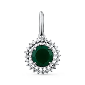 Серебряная подвеска с агатом зеленым