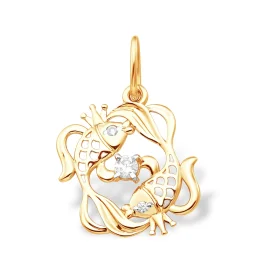 Золотая подвеска с фианитом