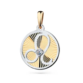 Золотая подвеска с фианитом