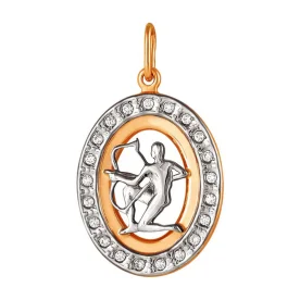 Золотая подвеска с фианитом