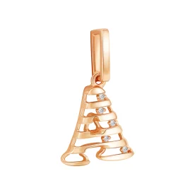 Золотая подвеска с фианитом