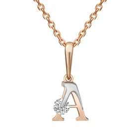 Золотая подвеска с фианитом