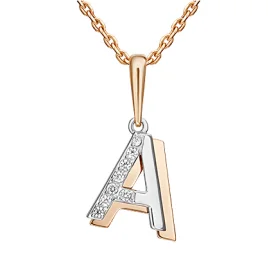 Золотая подвеска с фианитом