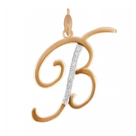 Золотая подвеска с фианитом