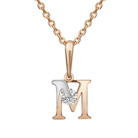 Золотая подвеска с фианитом