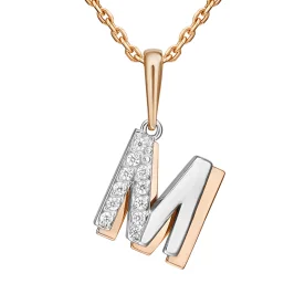 Золотая подвеска с фианитом