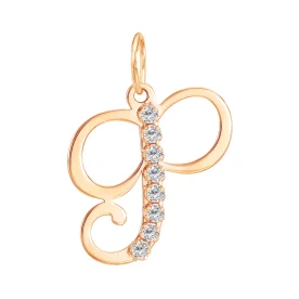 Золотая подвеска с фианитом