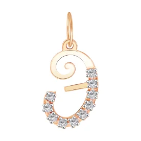 Золотая подвеска с фианитом