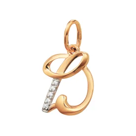 Золотая подвеска с фианитом