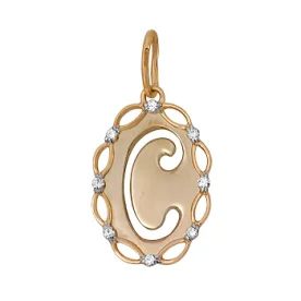 Золотая подвеска с фианитом