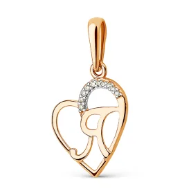 Золотая подвеска с фианитом