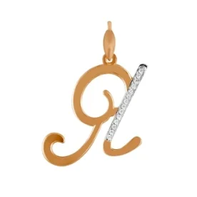 Золотая подвеска с фианитом