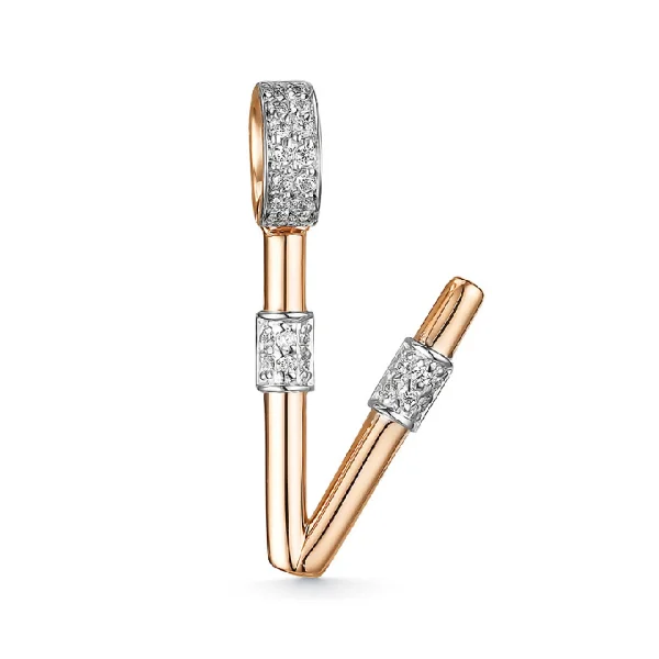 Золотая подвеска с фианитом