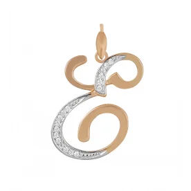 Золотая подвеска с фианитом