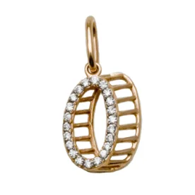 Золотая подвеска с фианитом