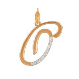 Золотая подвеска с фианитом