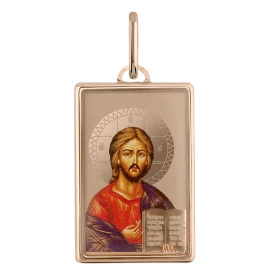 Золотая подвеска с эмалью