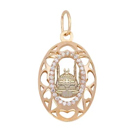 Золотая подвеска с фианитом