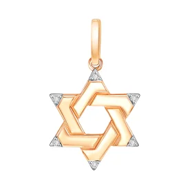 Золотая подвеска с фианитом