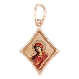 Золотая подвеска с эмалью