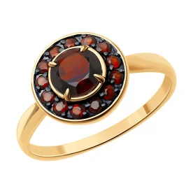 Золотое кольцо с гранатом