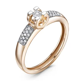 Золотое кольцо с бриллиантом