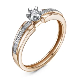 Золотое кольцо с бриллиантом