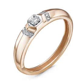 Золотое кольцо с бриллиантом