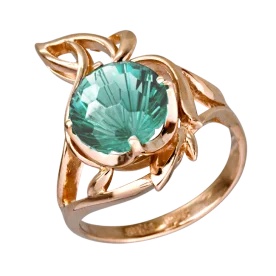 Золотое кольцо с аквамарином