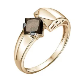 Золотое кольцо с раух-топазом