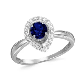 Кольцо из белого золота с сапфиром