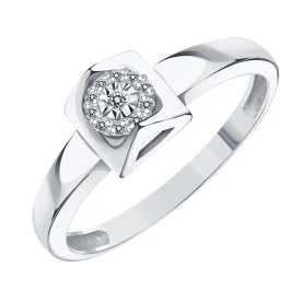 Кольцо из белого золота с бриллиантом