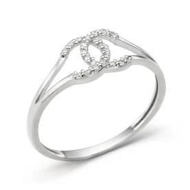 Кольцо из белого золота с фианитом