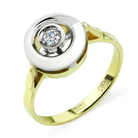 Кольцо из желтого золота с бриллиантом