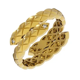 Кольцо из желтого золота с фианитом