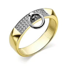 Кольцо из желтого золота с фианитом