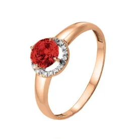 Золотое кольцо с гранатом