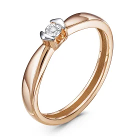 Золотое кольцо с бриллиантом