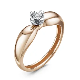 Золотое кольцо с бриллиантом