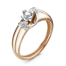 Золотое кольцо с бриллиантом