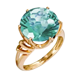 Золотое кольцо с аквамарином