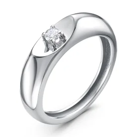 Кольцо из белого золота с бриллиантом