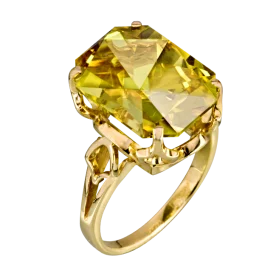 Кольцо из желтого золота с цитрином