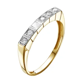 Кольцо из желтого золота с бриллиантом