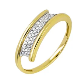 Кольцо из желтого золота с фианитом